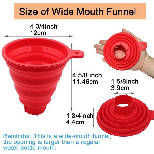 Alt view image 3 of 7 - KongNai Silicone Collapsible Wide Mouth Funnel for Jars, Foldable Large Canning Funnel for Wide Mouth Jar, Food Grade Silicone Transferring Tool for Liquid Oil Jam Solid Seasoning Bean