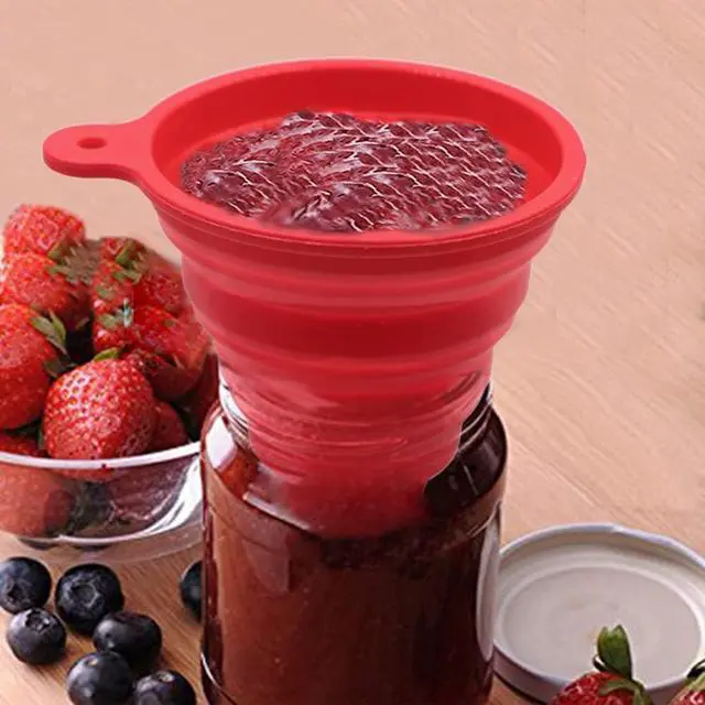 Alt view image 4 of 7 - KongNai Silicone Collapsible Wide Mouth Funnel for Jars, Foldable Large Canning Funnel for Wide Mouth Jar, Food Grade Silicone Transferring Tool for Liquid Oil Jam Solid Seasoning Bean