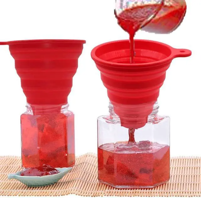 Alt view image 5 of 7 - KongNai Silicone Collapsible Wide Mouth Funnel for Jars, Foldable Large Canning Funnel for Wide Mouth Jar, Food Grade Silicone Transferring Tool for Liquid Oil Jam Solid Seasoning Bean