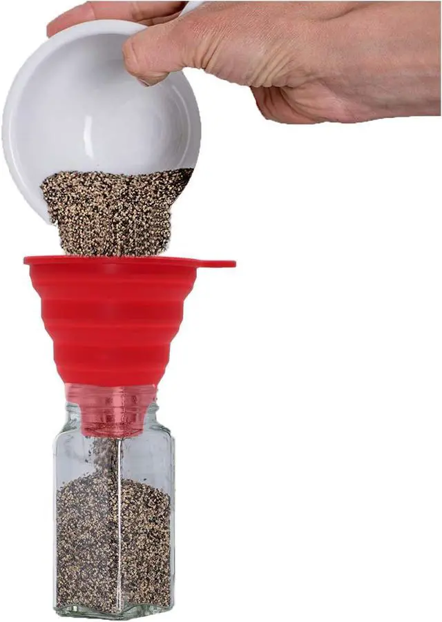 Alt view image 6 of 7 - KongNai Silicone Collapsible Wide Mouth Funnel for Jars, Foldable Large Canning Funnel for Wide Mouth Jar, Food Grade Silicone Transferring Tool for Liquid Oil Jam Solid Seasoning Bean