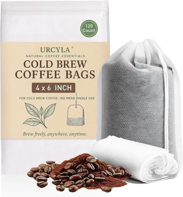 Main image of Cold Brew Bags, 120 Count Brew Coffee Filter Bags, 4x6 Inch