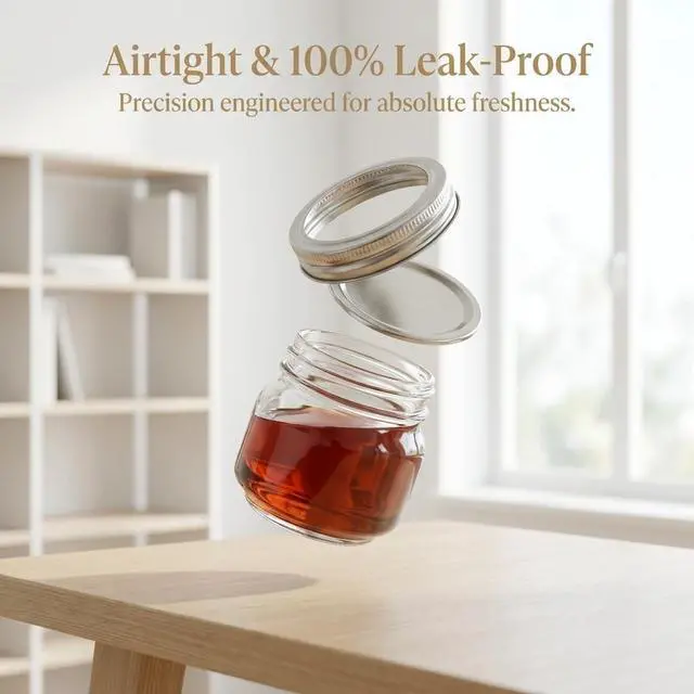 Alt view image 5 of 6 - 8 oz Mason Jars with Airtight Silver Lids - 4 Pack Small Glass Jars - Thickened Wide Mouth Canning Jars for Spell Jars, Candle Making, Premium Spices & Bathroom Vanity Decor