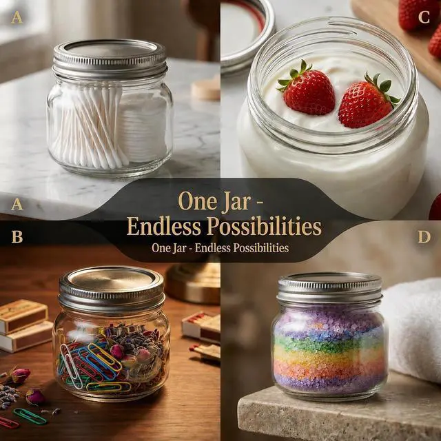Alt view image 6 of 6 - 8 oz Mason Jars with Airtight Silver Lids - 4 Pack Small Glass Jars - Thickened Wide Mouth Canning Jars for Spell Jars, Candle Making, Premium Spices & Bathroom Vanity Decor