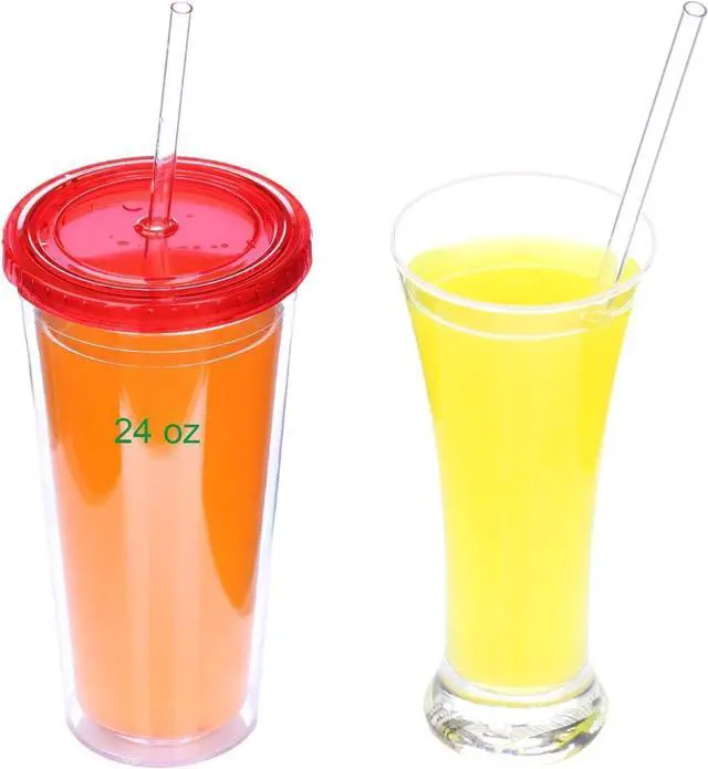 Alt view image 4 of 6 - Dakoufish 11 Inch Clear Reusable Thick Plastic Drinking Straws Extra Long for 24oz 30oz 40oz Mason Jar Tumblers,Set of 12 Pcs Straws with Cleaning Brush (11inch, Clear)