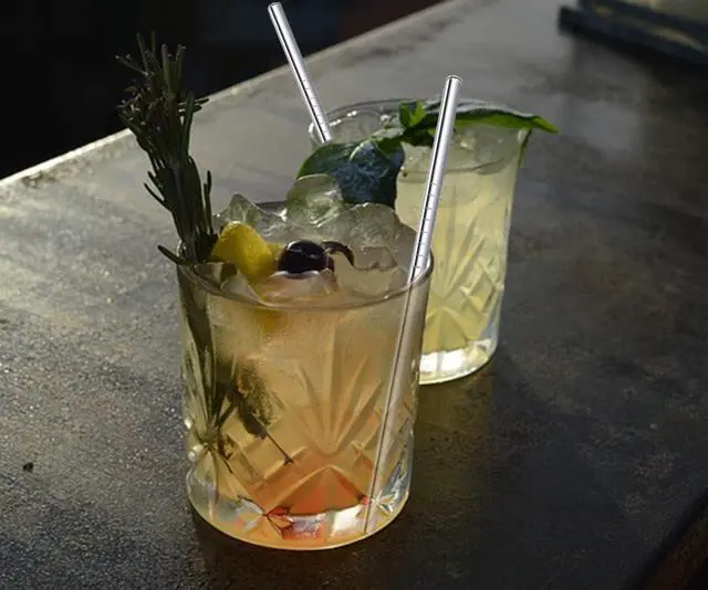 Alt view image 5 of 7 - Cocktail Straws Short Stainless Steel Straw 6 Inch, Reusable Metal Small Mini Bar Drinking Straws Set with Cleaner Brush for Cocktails Rock Gin Glass Coffee Mason Jar Tumblers Juice Box, Silver 8 Pcs