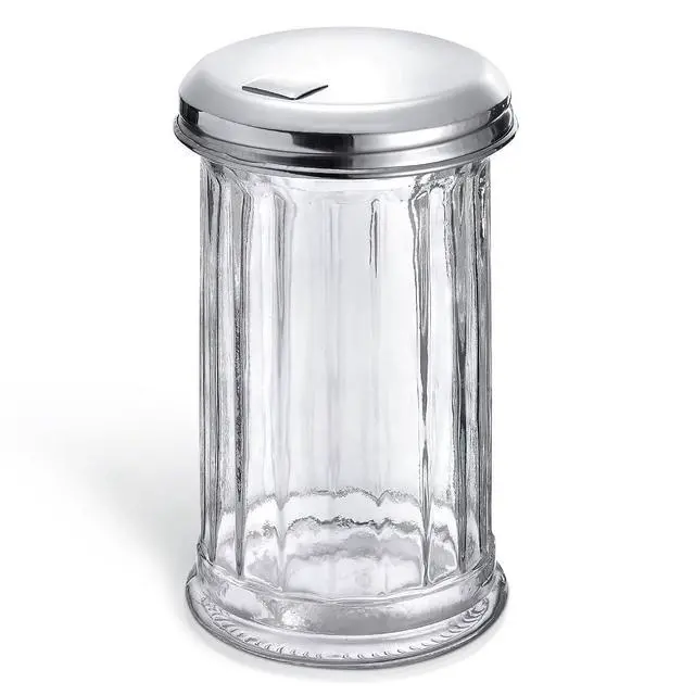 Main image of 12 Oz Glass Sugar Container for Coffee Bar, Stainless Steel Lid