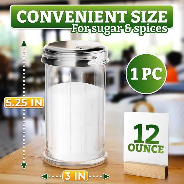 Alt view image 2 of 7 - 12 Oz Glass Sugar Container for Coffee Bar, Stainless Steel Lid