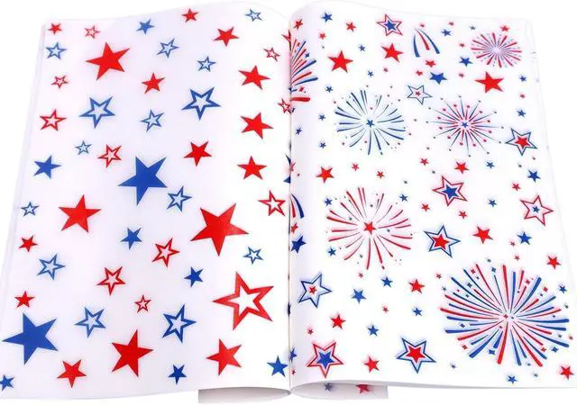 Main image of WorldBazaar 4th of July Wax Paper Sheets 100PCS Patriotic Baking Supplies