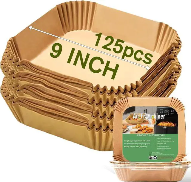Main image of Large Air Fryer Disposable Paper Liners Square 9 Inch for 5-8QT Air fryer