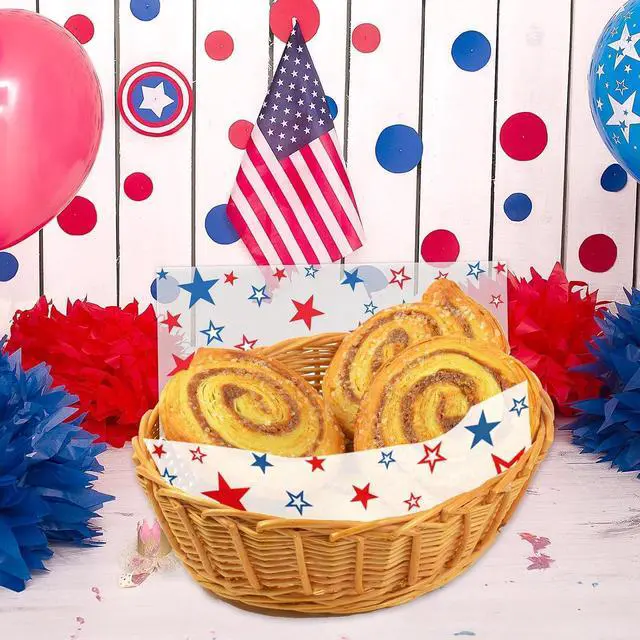 Alt view image 6 of 7 - WorldBazaar 4th of July Wax Paper Sheets 100PCS Patriotic Baking Supplies