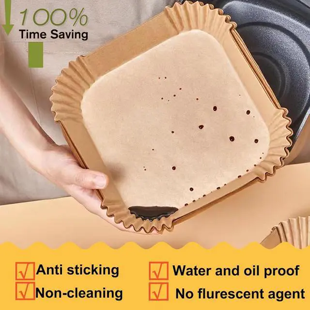 Alt view image 6 of 7 - Large Air Fryer Disposable Paper Liners Square 9 Inch for 5-8QT Air fryer