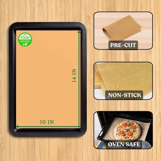 Alt view image 4 of 7 - 100 Pcs Parchment Paper Baking Sheets, 10x14 Inches Non-Stick Precut Baking Parchment Unbleached Baking Paper for Baking Grilling Air Fryer Steaming Bread Cup Cake Cookie