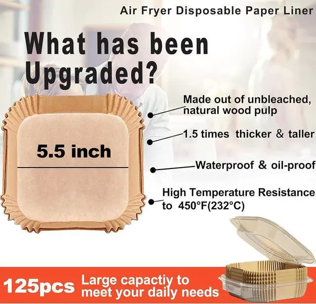 Alt view image 2 of 7 - Small Air Fryer Liners, 2 2.1 2.6 3qt Mini Air Fryer Liners