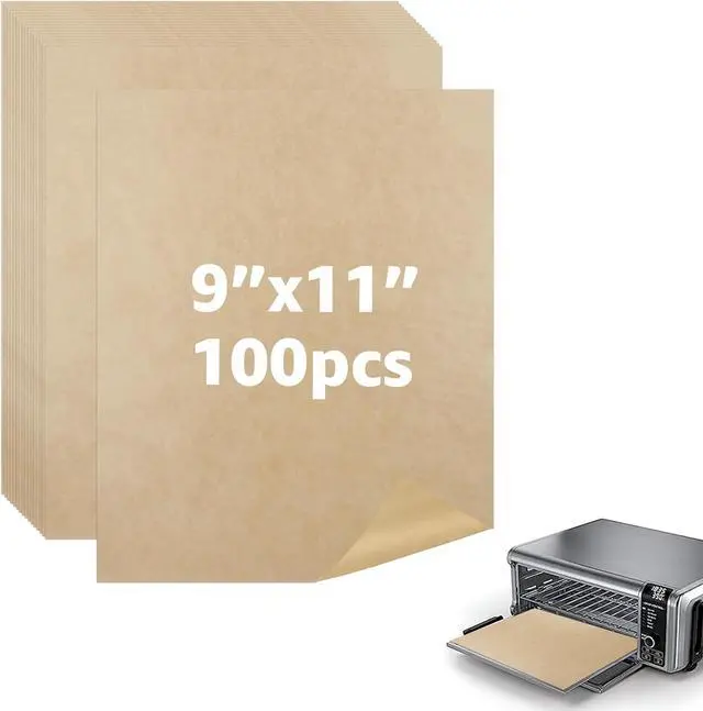 Main image of 9 x11 inch Air Fryer Parchment Paper Squares, 100 Sheets Unbleached Pre-Cut Baking Disposable Paper Liner for Cuisinart Non-Stick Air Fryer Toaster Oven