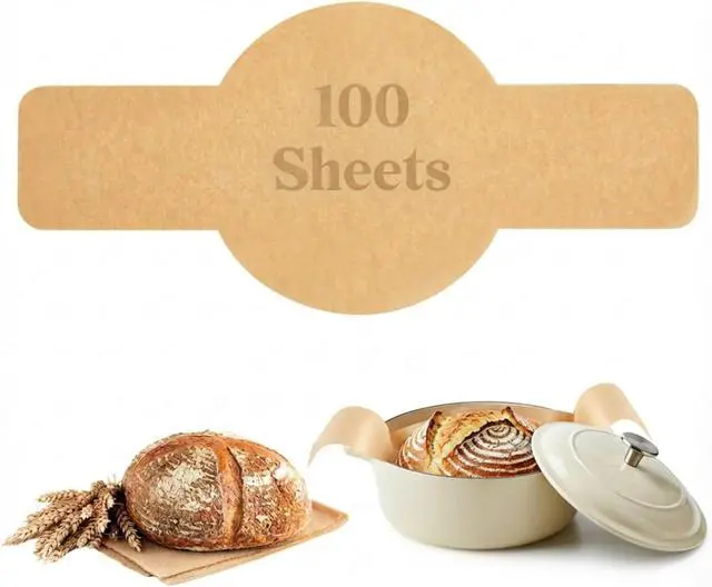Main image of Marspark 100 Pcs Parchment Paper Bread Sling, Round