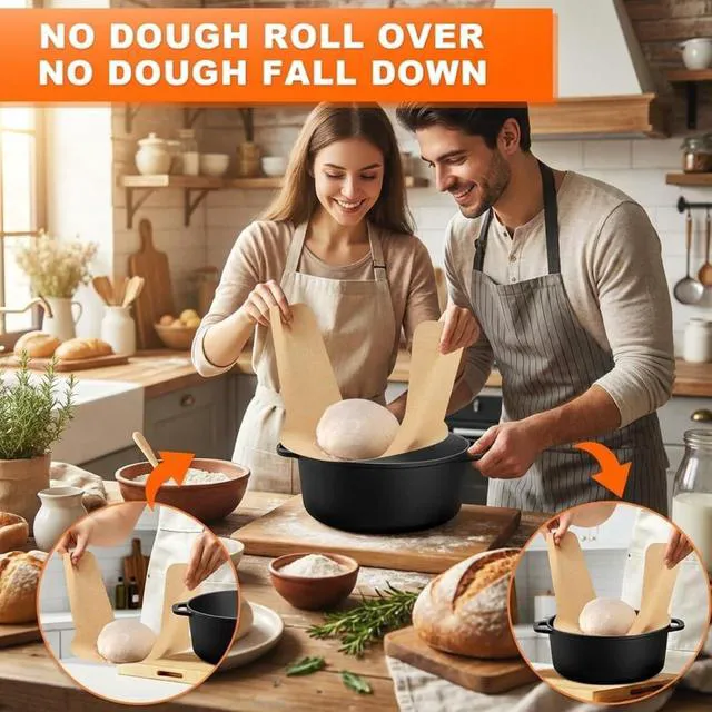Alt view image 5 of 7 - Marspark 100 Pcs Parchment Paper Bread Sling, Round