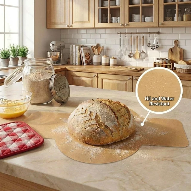 Alt view image 6 of 7 - Marspark 100 Pcs Parchment Paper Bread Sling, Round