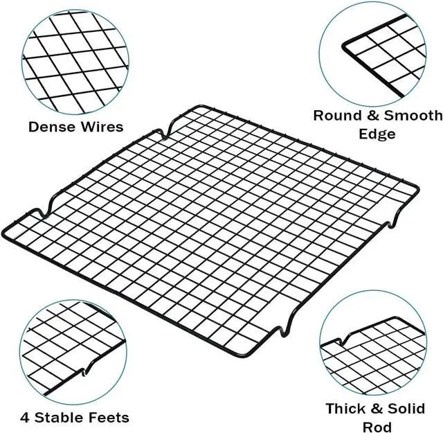 Alt view image 3 of 7 - VNIMTI 2 Pack Cooling Rack for Baking Cooking, 11" x 10" Squares Wire Racks