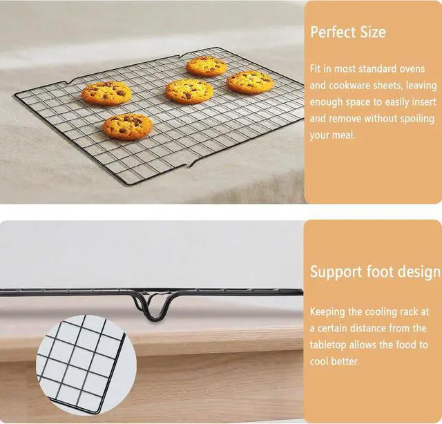 Alt view image 6 of 7 - VNIMTI 2 Pack Cooling Rack for Baking Cooking, 11" x 10" Squares Wire Racks