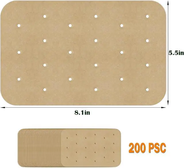 Alt view image 2 of 7 - Air Fryer Parchment Paper Liners 200 Sheets - Disposable Liners Compatible With Ninja Foodi, Rectangle Perforated Baking Paper for 8 Quart 6-in-1 Dual Basket Accessories