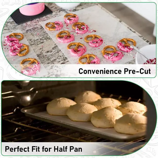 Alt view image 6 of 7 - EcoDispose 100 Pcs Non-Stick Parchment Paper Baking Sheets 12-3/16"x16-3/8"