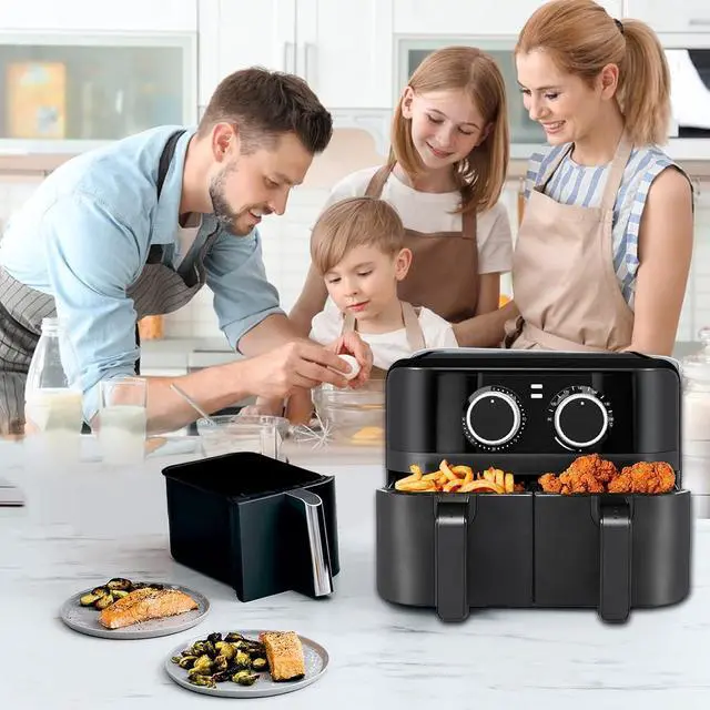 Alt view image 6 of 7 - Air Fryer Parchment Paper Liners 200 Sheets - Disposable Liners Compatible With Ninja Foodi, Rectangle Perforated Baking Paper for 8 Quart 6-in-1 Dual Basket Accessories