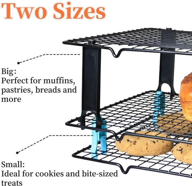 Alt view image 4 of 6 - 4PCS Saving Harvest Cooling Rack Stacker - Cooling Rack Organizer, Stacking Clips for Cookie & Stackable Cooling Rack, Cookie Bread Cake Cooling Rack Baking Gifts (Black, Large 4pcs)