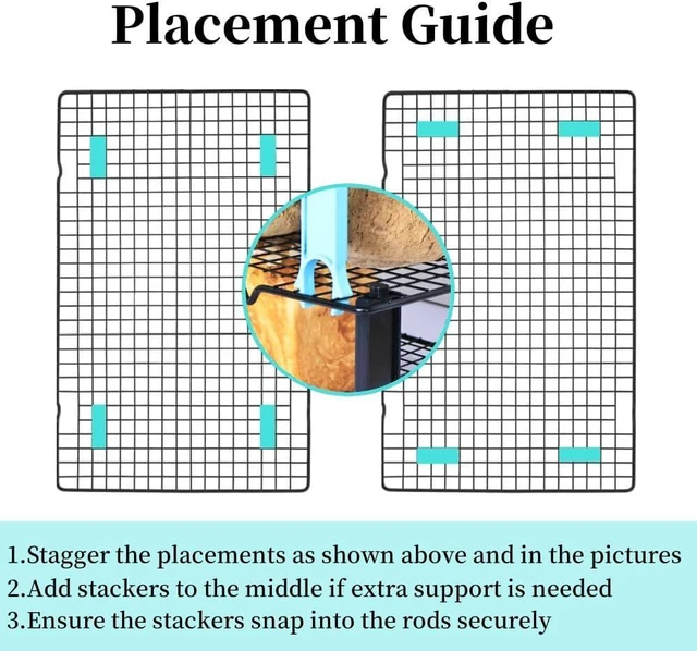 Alt view image 5 of 6 - 4PCS Saving Harvest Cooling Rack Stacker - Cooling Rack Organizer, Stacking Clips for Cookie & Stackable Cooling Rack, Cookie Bread Cake Cooling Rack Baking Gifts (Black, Large 4pcs)