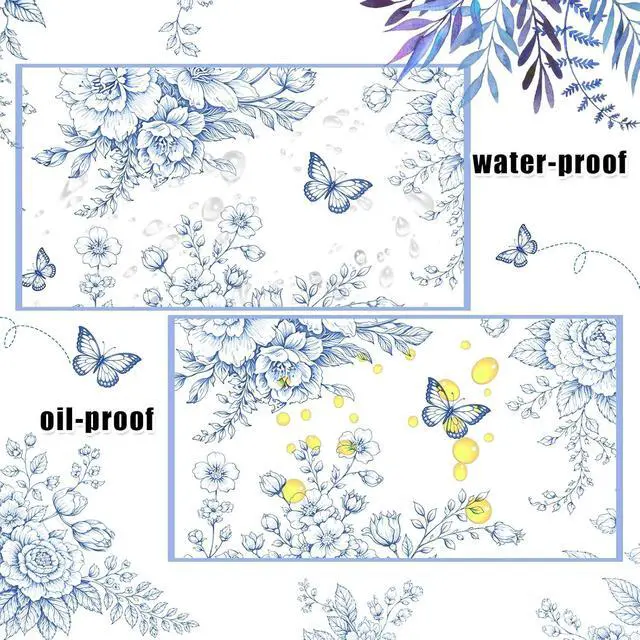 Alt view image 4 of 7 - LOAVER 150 Pcs Blue Floral Wax Paper Sheets for Food,Chinoiserie Flower Greaseproof Wrapping Tissue Deli Parchment Baking Paper for Cookies Picnic Sandwich Liners Kicthen Supplies(8.66 x 9.84 Inch)
