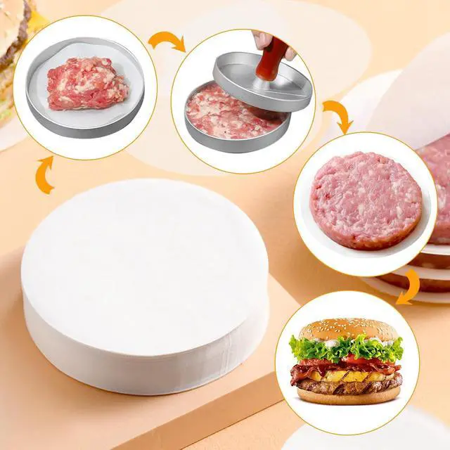 Alt view image 3 of 5 - GWHOLE 500pcs Hamburger Patty Paper, 4.3 Inch, Non-Stick