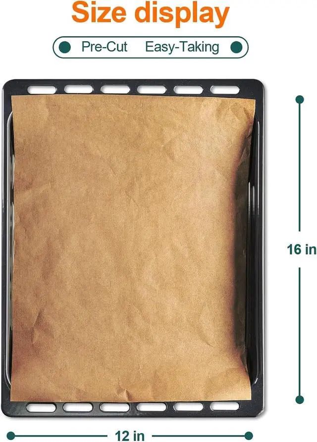 Alt view image 2 of 7 - 60Pcs Unbleached Parchment Paper Sheets for Baking. 12x16 Inches Parchment Paper, Precut Baking Paper Sheets, Parchment Sheets for Air Fryer, Grilling, Steaming.