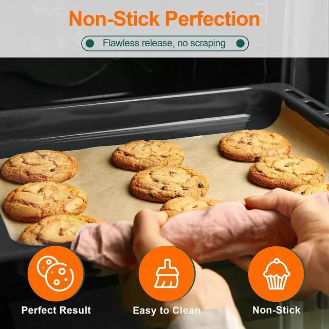 Alt view image 4 of 7 - 60Pcs Unbleached Parchment Paper Sheets for Baking. 12x16 Inches Parchment Paper, Precut Baking Paper Sheets, Parchment Sheets for Air Fryer, Grilling, Steaming.