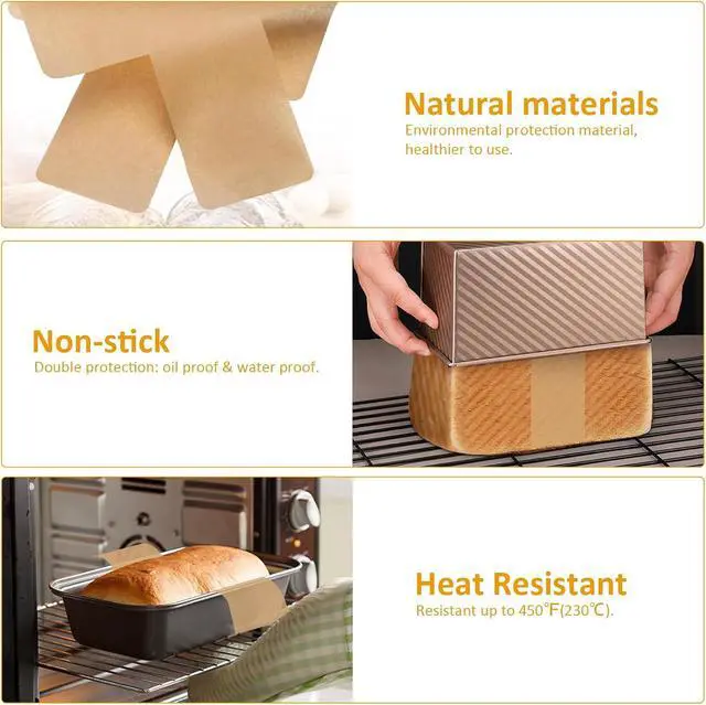 Alt view image 3 of 7 - Loaf Pan Liners with Handles for Bread Pans 8.5x4.5/9x5/10x5 Inch 100 Pack