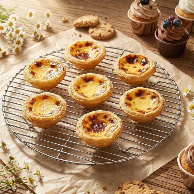 Alt view image 6 of 7 - Round Cooling Rack Roasting Wire for Baking, Bread Cooling Rack, Round Grill Grate Pizza Steamer Rack Stainless Steel Cookie Rack Casserole Frying Pan (Height 0.59 cm, Diameter 8.66 cm)
