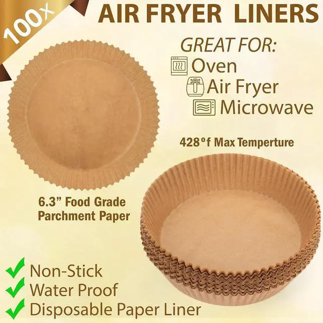 Alt view image 5 of 6 - Air Fryer Liners Disposable Parchment Paper, 100 Count - Round 6-7 Inch