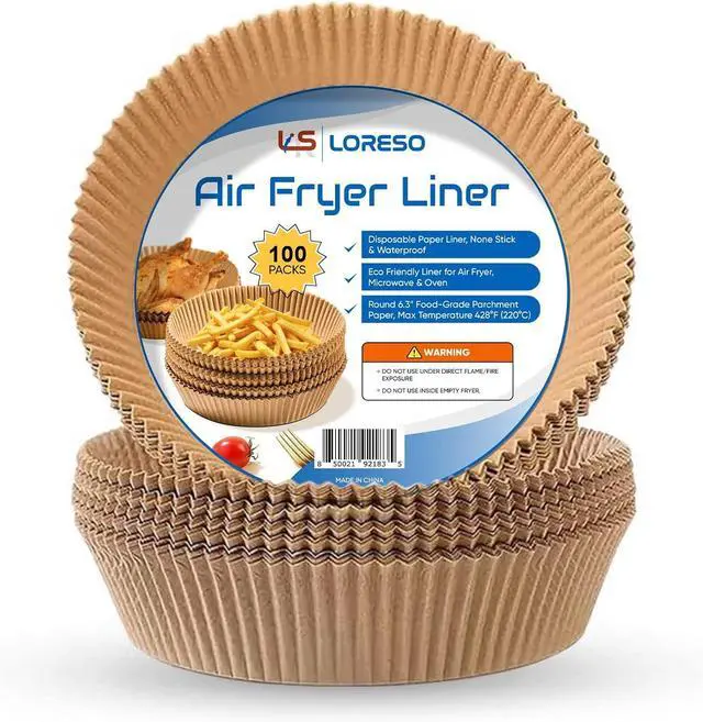 Alt view image 6 of 6 - Air Fryer Liners Disposable Parchment Paper, 100 Count - Round 6-7 Inch