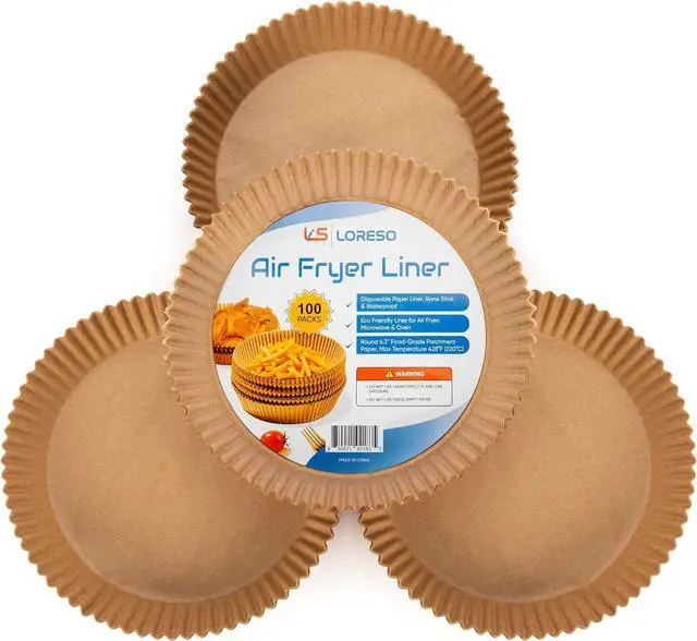 Alt view image 3 of 6 - Air Fryer Liners Disposable Parchment Paper, 100 Count - Round 6-7 Inch