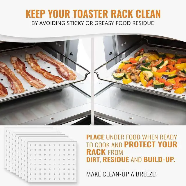 Alt view image 4 of 6 - Parchment Paper Sheets for Toaster Oven Air Fryer 9 x 11 Compatible with Gowise, Cuisinart, Black Decker, Emeril Lagasse, Breville + More, Perforated Non-Stick Paper Liners for Cooking on Oven Rack