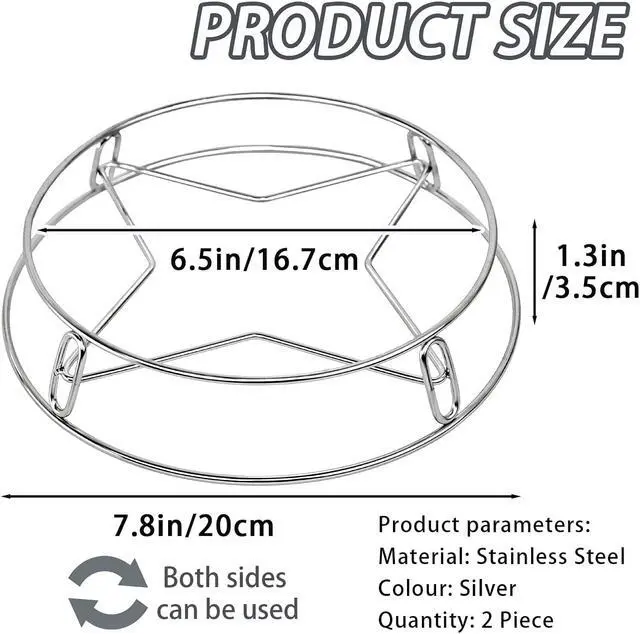 Alt view image 2 of 6 - Round Steamer Rack and Cooling Rack, Stainless Steel Rack for Cooking, Wire Instant Pot Trivet, Stainless Steel Baking Steaming Grilling Rack, 2 Piece
