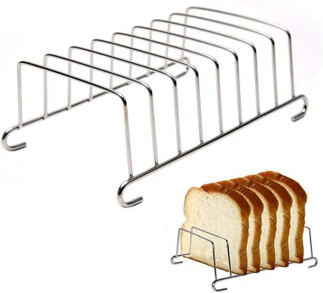 Alt view image 2 of 7 - Toast Rack,Stainless Steel Tool Cooling Grid Bread Rack Rectangle Air Fryer Accessories