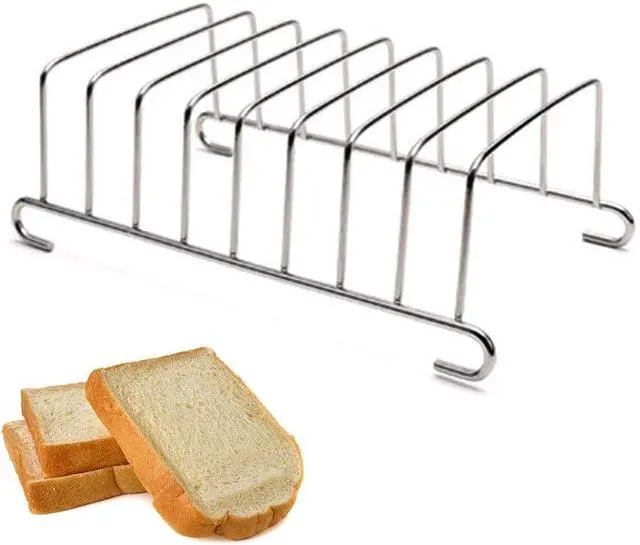 Alt view image 4 of 7 - Toast Rack,Stainless Steel Tool Cooling Grid Bread Rack Rectangle Air Fryer Accessories