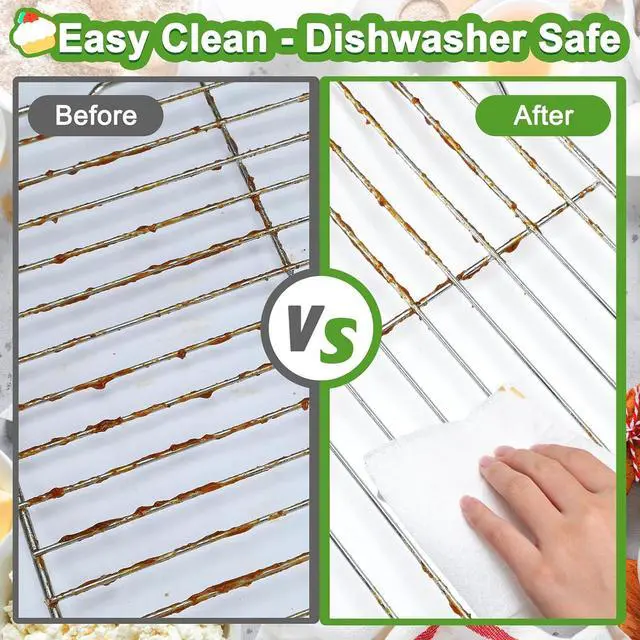 Alt view image 3 of 7 - Decymis Cooling Rack and Baking Rack, Stainless Steel, 2PCS, 10" x 15"