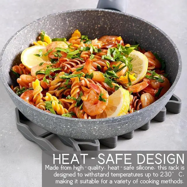 Alt view image 2 of 6 - Silicone Roasting Rack - Nonstick, Heat-Safe, for Cooling, Cooking, Baking, and Steaming (Grey)