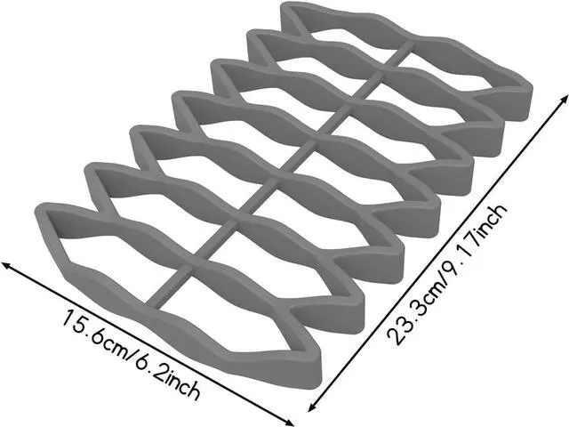 Alt view image 6 of 6 - Silicone Roasting Rack - Nonstick, Heat-Safe, for Cooling, Cooking, Baking, and Steaming (Grey)