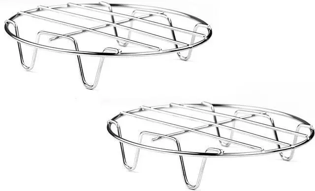 Main image of 2 Pcs Steaming Rack, 5.9 Inch Round Shape Stainless Steel Steamer for Roasting Cooking, Cooling and Steaming in Kitchen and Outdoors (silver, 5.9 Inch)