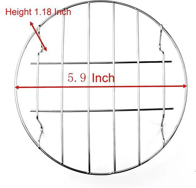 Alt view image 2 of 5 - 2 Pcs Steaming Rack, 5.9 Inch Round Shape Stainless Steel Steamer for Roasting Cooking, Cooling and Steaming in Kitchen and Outdoors (silver, 5.9 Inch)