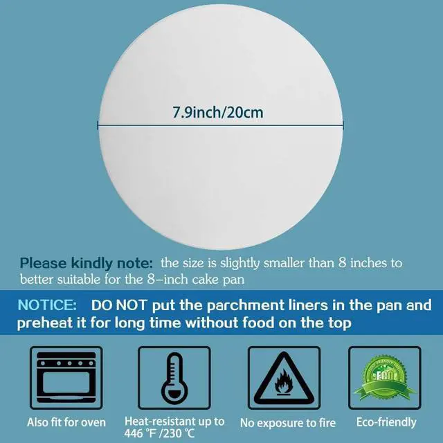 Alt view image 2 of 7 - BYKITCHEN 200PCS 8 Inch Parchment Paper Rounds for Cake Pan, Tortilla Press