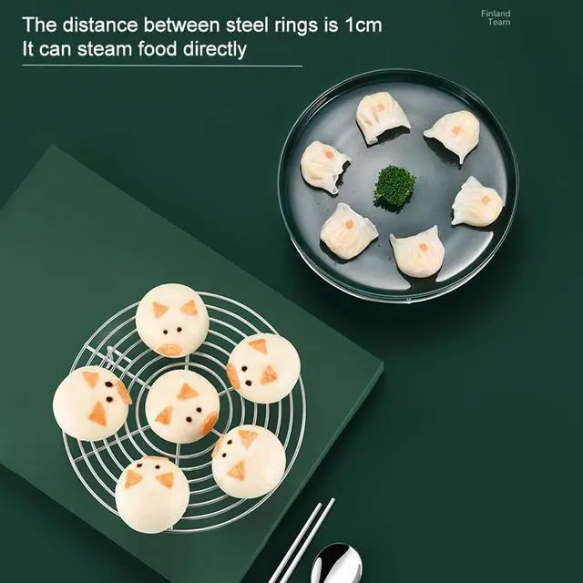 Alt view image 3 of 7 - 3-in-1 Stainless Steel Steamer Rack & Cooling Rack Multi-Functional Pot Trivet for Cooking, Baking, Dishwasher Safe, Fits Most Pots & Pans (16cm, Silver)(Silver,Size:16x4cm)