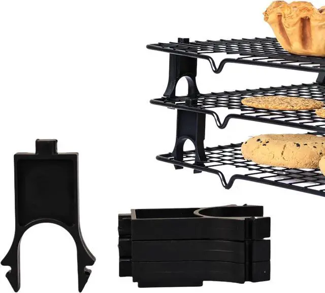 Main image of Wire Rack Stacker, Pack of 4 - Organize Your Baking with Space-Saving Ease (Black, Small)