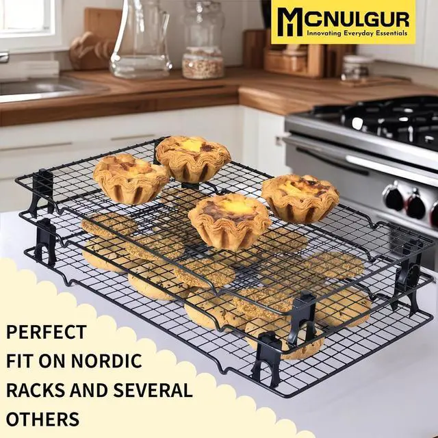 Alt view image 3 of 6 - Wire Rack Stacker, Pack of 4 - Organize Your Baking with Space-Saving Ease (Black, Small)